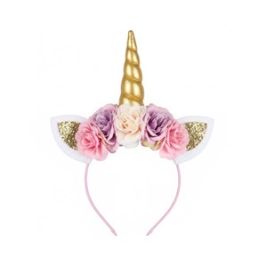 Serre tete licorne paillette a fleurs