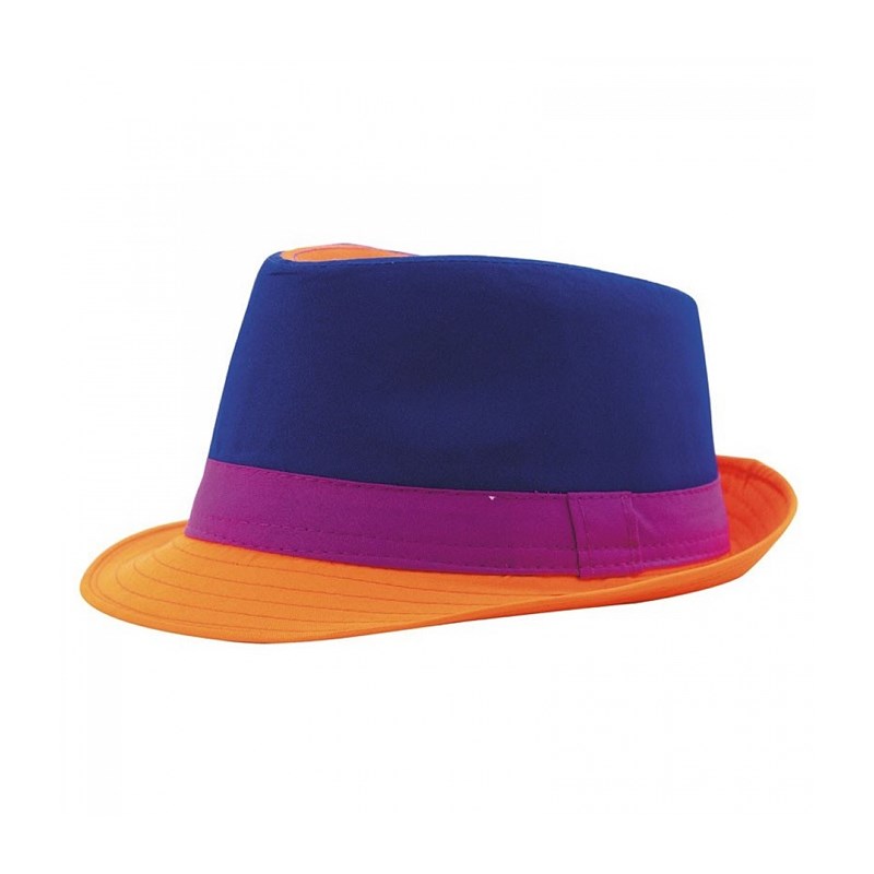 Chapeau trilby neon bleu