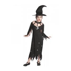 Costume diy robe noir sorciere 4-6 ans