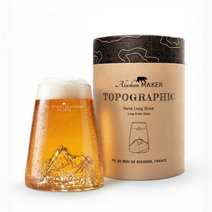 Verre design topographic : pic de midi de bigorre