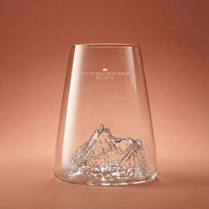 Verre design topographic : pic de midi de bigorre