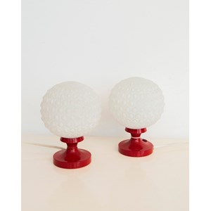 Paire de lampes en métal et verre n°812