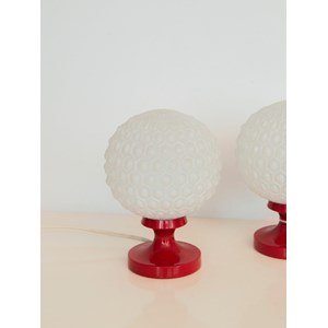 Paire de lampes en métal et verre n°812