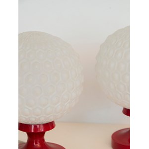 Paire de lampes en métal et verre n°812