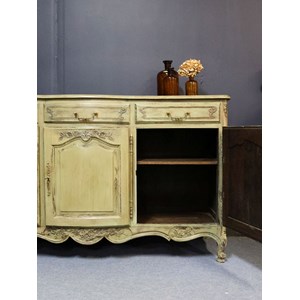 Grand buffet en bois vert patiné n°693