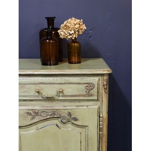 Grand buffet en bois vert patiné n°693