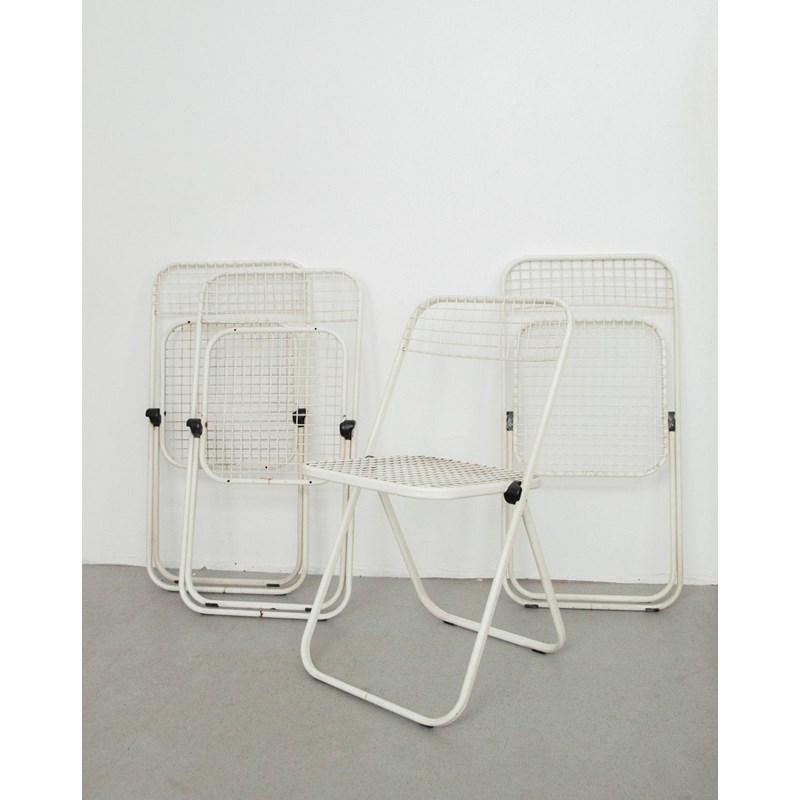 Lot de 4 chaises pliantes en métal n°1296