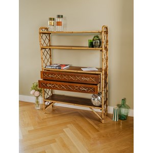 Gaëlle, l'étagère en rotin et bois n°716