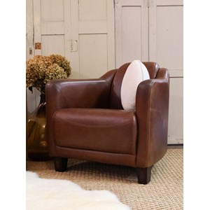 Paire de fauteuils club en cuir n°719