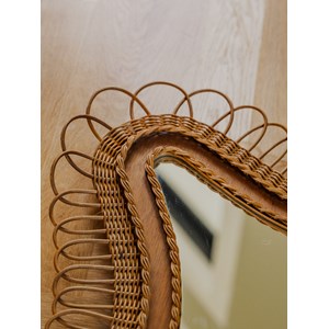 Miroir vintage en rotin n°1003