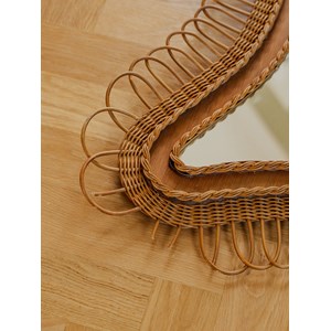 Miroir vintage en rotin n°1003