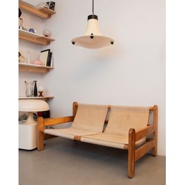 Clara, la banquette en pin et tissu n°72