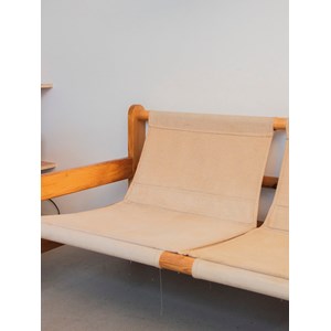 Clara, la banquette en pin et tissu n°72