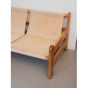 Clara, la banquette en pin et tissu n°72