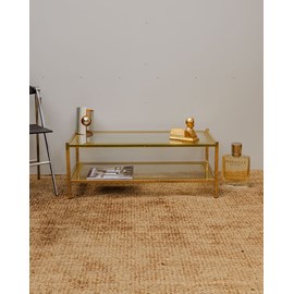 Table basse dorée en verre n°824