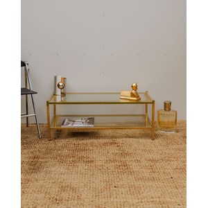 Table basse dorée en verre n°824
