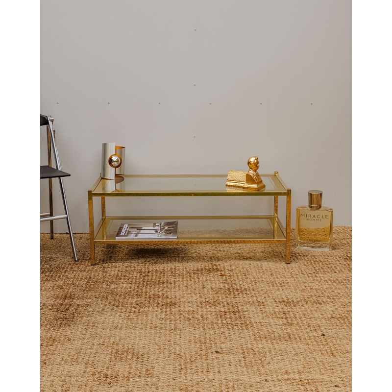 Table basse dorée en verre n°824
