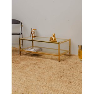 Table basse dorée en verre n°824