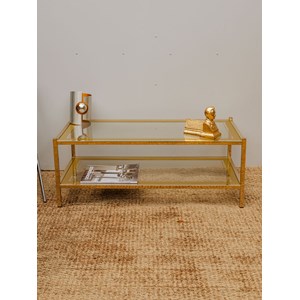 Table basse dorée en verre n°824