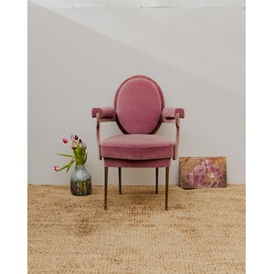 Fauteuil en velours et clouté n°723