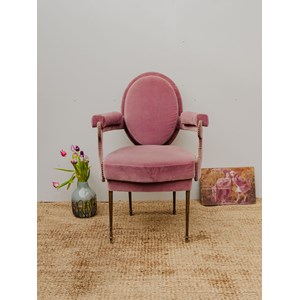 Fauteuil en velours et clouté n°723