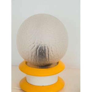 Lampe en verre jaune et blanche n°813