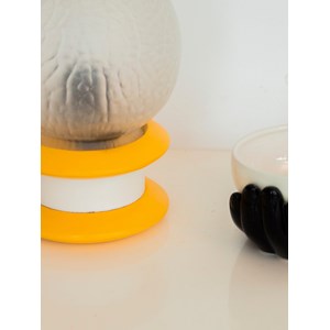 Lampe en verre jaune et blanche n°813