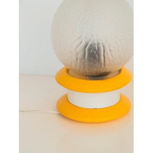 Lampe en verre jaune et blanche n°813