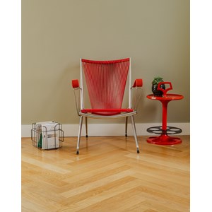 Chaise en scoubidou rouge n°1292