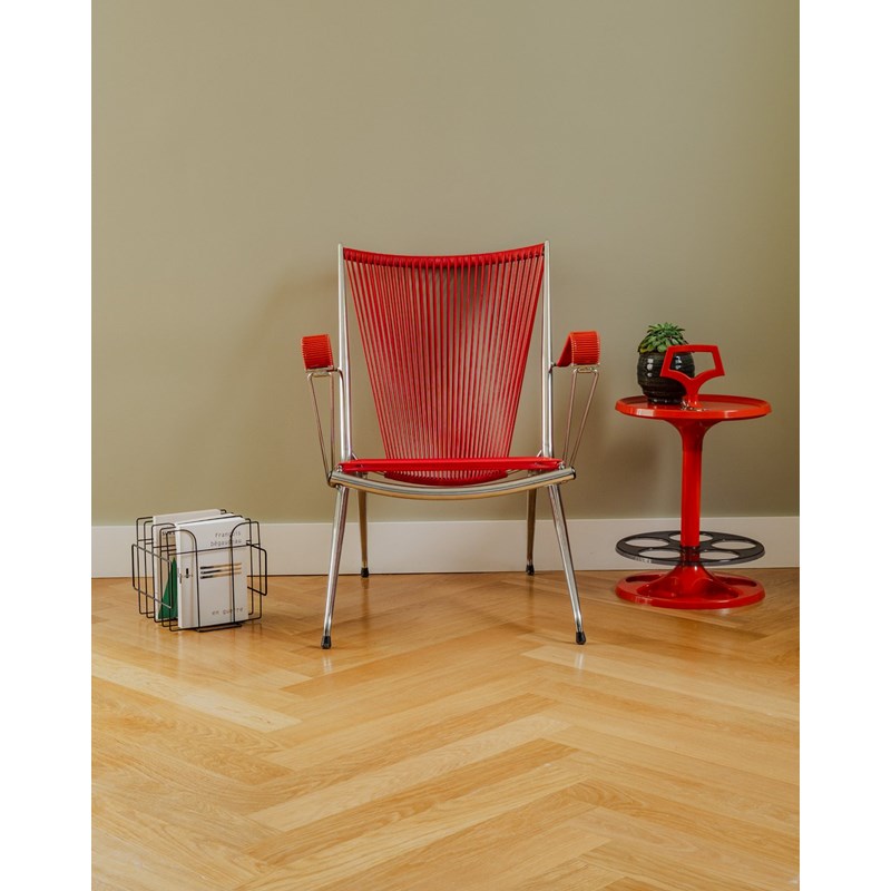 Chaise en scoubidou rouge n°1292