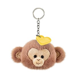 Charm singe coeur jaune - porte clés