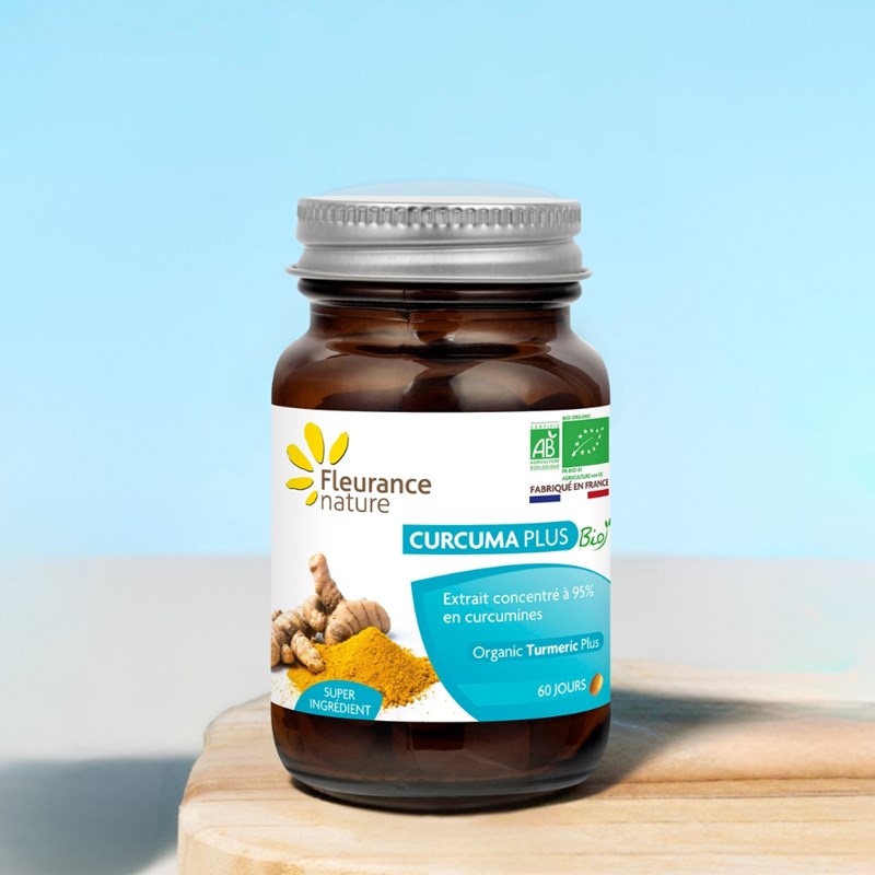 Fleurance Nature - Curcuma plus bio (65 jours) triple action : articulations, digestions, immunité