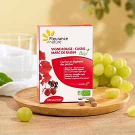 Vigne rouge, cassis, marc de raisin - circulation pour des jambes légères