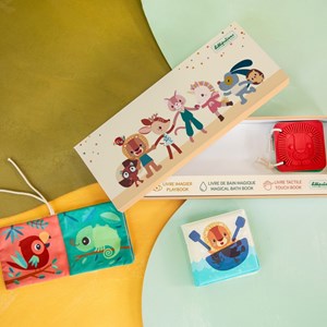 Set de naissance 3 livres sensoriels jungle