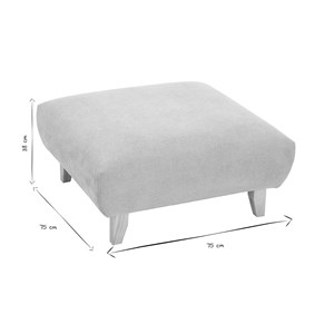 Pouf repose-pieds en tissu chenille beige et bois clair l75 cm bastille