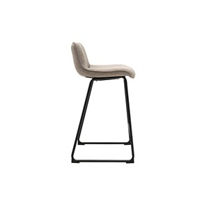 Tabourets de bar en tissu taupe et métal noir h65 cm (lot de 2) boost