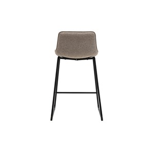 Tabourets de bar en tissu taupe et métal noir h65 cm (lot de 2) boost