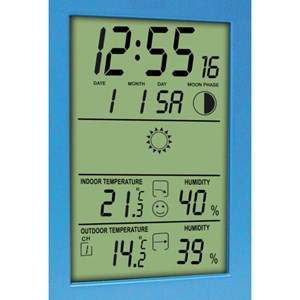 Station météo écran lcd complète bleue