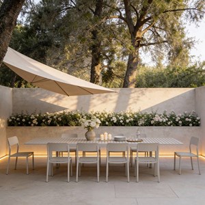 Table de jardin avec allonges
