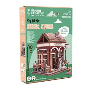 Maquette 3d en bois - vitrine book store