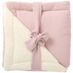Couverture peluche double gaze et microfibre pétale (70 x 100 cm)