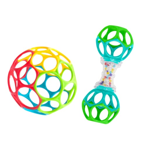 Oball - Set Oball Shaker balle souple + hochet - Multicolore