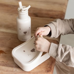 Lunch box 3 compartiments en silicone ourson sable