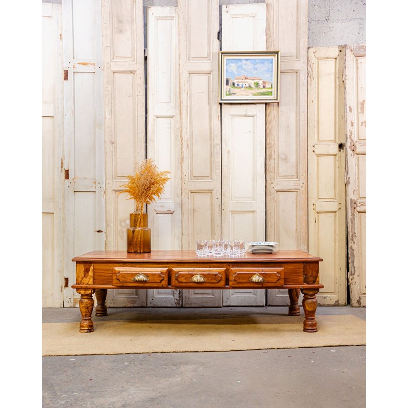 Debongout - Table basse grand format en bois exotique n°477
