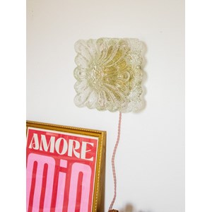 Applique carrée dorée en verre n°180