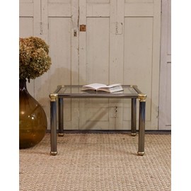 Table basse en verre et chrome n°826