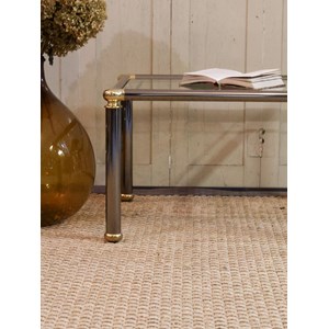 Table basse en verre et chrome n°826