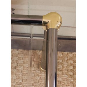 Table basse en verre et chrome n°826