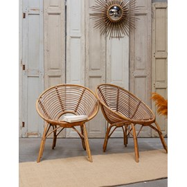Paire de fauteuils en rotin n°874