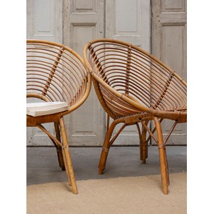Paire de fauteuils en rotin n°874